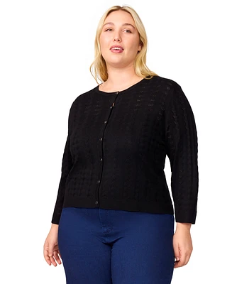 Melissa Paige Plus Button-Down Sweater, Exclusively at Macy's