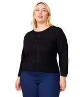 Melissa Paige Plus Button-Down Sweater, Exclusively at Macy's
