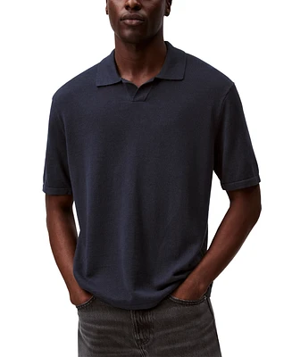 Calvin Klein Men's Textured Pullover Open-Collar Polo Shirt
