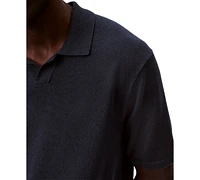 Calvin Klein Men's Textured Pullover Open-Collar Polo Shirt
