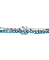 London Blue Topaz (32-5/8 ct. t.w.) & White Topaz (9-7/8 ct. t.w.) 16" Layered Tennis Necklace in Sterling Silver