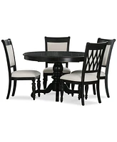 Daria 5-Pc. Dining Set (Round Table & 4 Upholstered Back Side Chairs), Created for Macy's