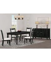 Daria -Pc. Dining Set (Rectangular Table & Upholstered Back Side Chairs