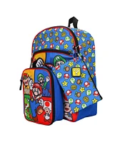 Super Mario Bros Characters & Power-Ups 16" Youth 5-Piece Backpack Set