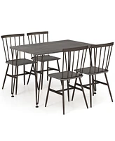 5-Piece Dining Table Set for 4 with 360 Swivel Feet for Small Place