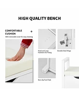 Shoe Storage Bench with Cushion Seat for Entryway