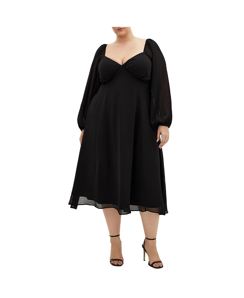 City Chic Plus Flirty Midi Dress