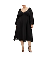 City Chic Plus Flirty Midi Dress