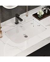 Modern 39.4" Floating Bathroom Vanity with Ceramic Sink and Storage