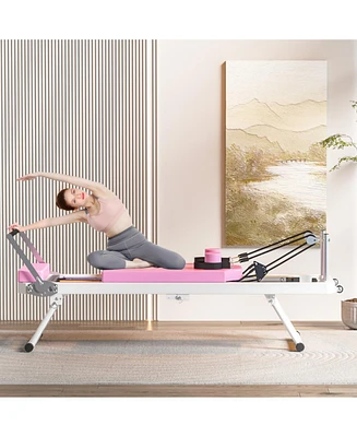 Pilates core bed, foldable home high quality, yoga studio with the same commercial fitness equipment, pink