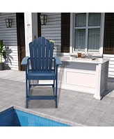 Tall Adirondack Chair Patio Chairs Barstools Outdoor Furniture Balcony for Backyard Garden Patio, Blue