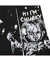 Chucky Men's Uv Color Change Hi I'm Black Athletic Crew Socks