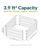 11.75" H Raised Metal Garden Bed - Galvanized Raised Garden Bed Outdoor for Vegetables and Flowers - Silver