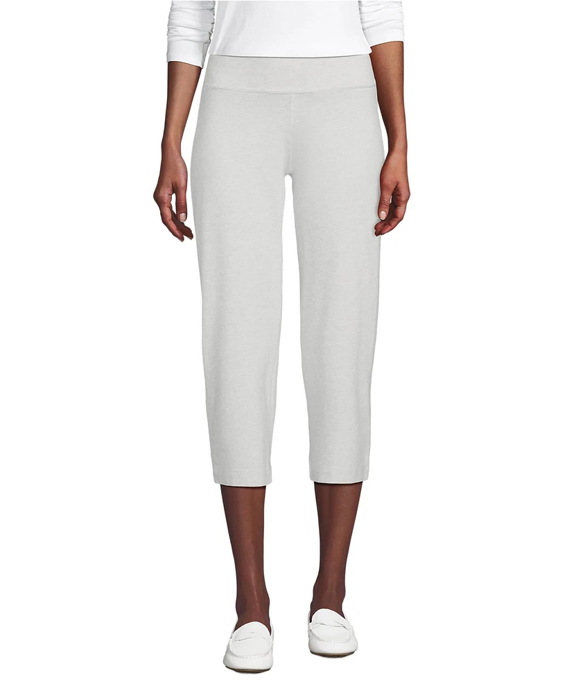 Lands' End Women's Petite Starfish Mid Rise Pull On Crop Pants