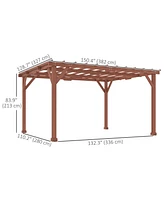 Outsunny 11' x 12.5' Outdoor Pergola, Wood Pergola Gazebo Grape Trellis