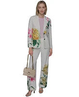 Karl Lagerfeld Paris Petite Placed Floral Print Pants