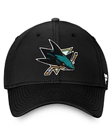 Fanatics Men's Black San Jose Sharks Core Primary Logo Flex Hat