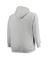 Men's Mitchell & Ness Heathered Gray Los Angeles Lakers Hardwood Classics Big and Tall Throwback Pullover Hoodie