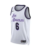 Men's and Women's Nike LeBron James White Los Angeles Lakers 2022/23 Swingman Jersey - City Edition