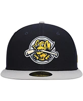 Men's New Era Navy Charleston RiverDogs Authentic Collection Road 59FIFTY Fitted Hat