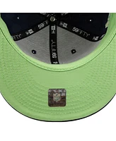 New Era Men's Navy England Patriots Super Bowl XXXVi Citrus Pop 59FIFTY Fitted Hat