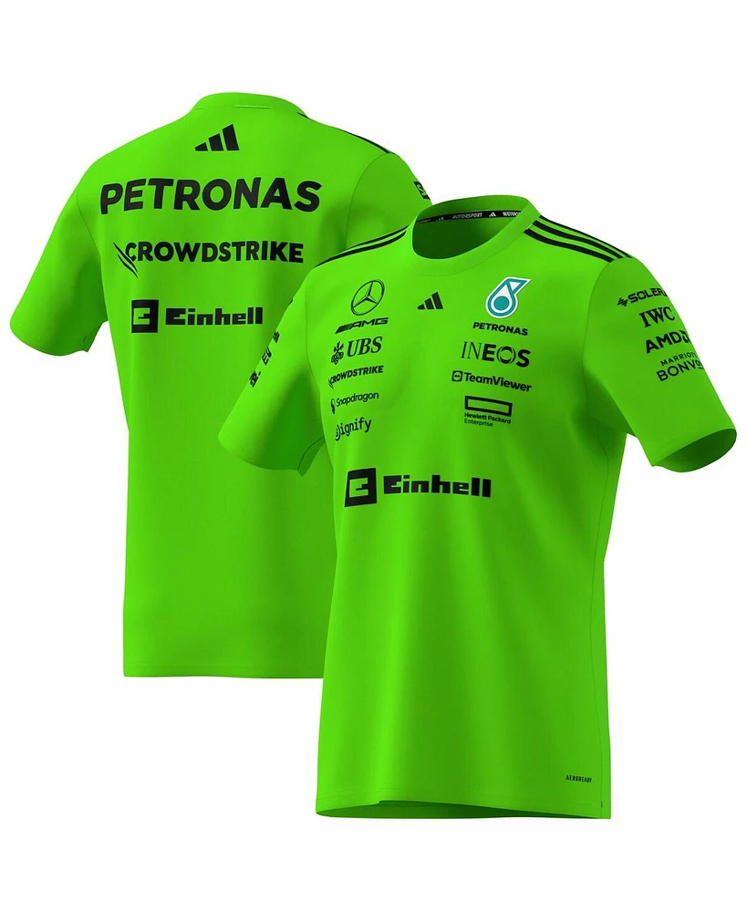 Adidas Men's Green Mercedes-amg Petronas F1 Team Wear Set Up T-Shirt