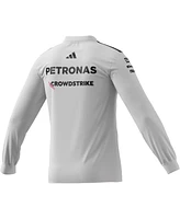 Adidas Men's White Mercedes-amg Petronas F1 Team Driver Wear Replica Long Sleeve Slim T-Shirt