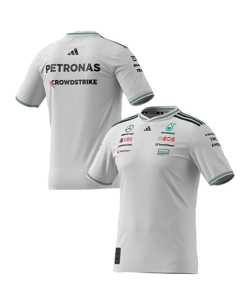 Adidas Men's White Mercedes-amg Petronas F1 Team Driver Wear Authentic T-Shirt
