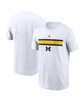 Jordan Men's White Michigan Wolverines Campus Pattern T-Shirt