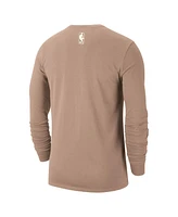 Nike Men's Tan Chicago Bulls 2024/25 City Edition Essential Logo Long Sleeve T-Shirt