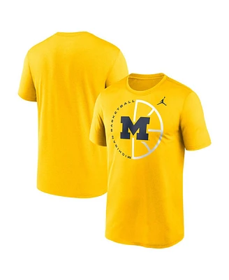 Jordan Men's Maize Michigan Wolverines Legend Basketball Icon Performance T-Shirt