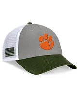 Top of the World Men's Gray/Green Clemson Tigers Oht Military Appreciation Badge Trucker Adjustable Hat