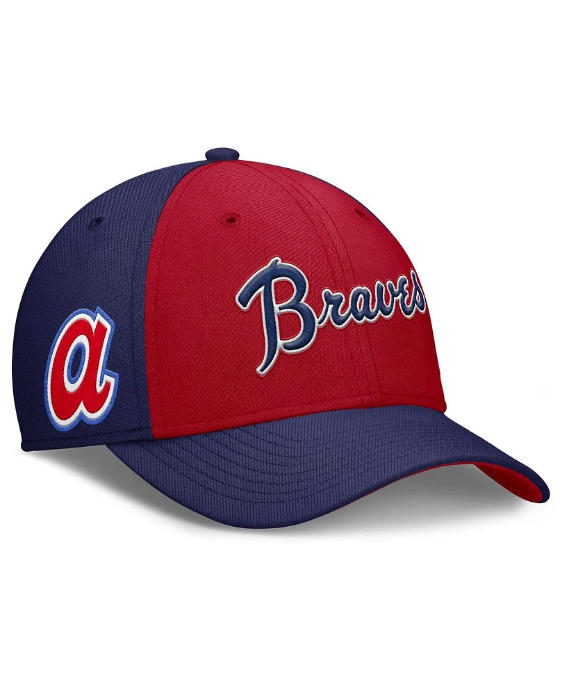 Nike Men's Navy/Red Atlanta Braves Rise Swoosh Performance Flex Hat