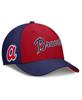 Nike Men's Navy/Red Atlanta Braves Rise Swoosh Performance Flex Hat