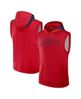 Nike Men's Red Los Angeles Angels Authentic Collection Performance Sleeveless Pullover Hoodie