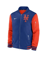 Nike Men's Royal/Orange New York Mets Authentic Collection Dugout Full-Zip Bomber Jacket