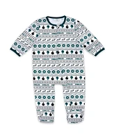 Wear by Erin Andrews Baby Boys and Girls Philadelphia Eagles Allover Print Full-Zip Sleeper Bib Set