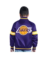 Starter Big Boys and Girls Purple Los Angeles Lakers Scrimmage Full-Snap Varsity Jacket