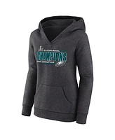 Fanatics Women's Heather Charcoal Philadelphia Eagles Super Bowl Lix Champions V-Neck Pullover Top