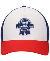 Lids Men's White/Red Pabst Blue Ribbon A-Frame Trucker Adjustable Hat