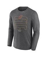 Fanatics Men's Heather Charcoal Cleveland Cavaliers Game Point Long Sleeve T-Shirt