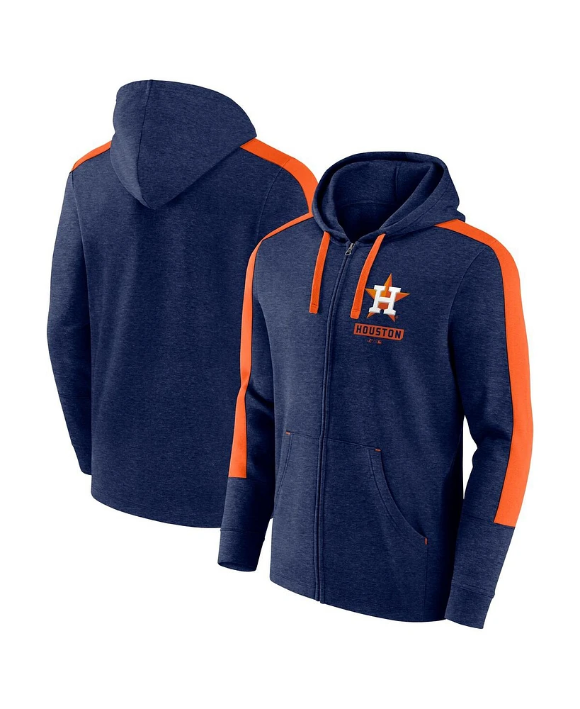 Fanatics Men's Heather Navy Houston Astros Gains Fleece Full-Zip Hoodie