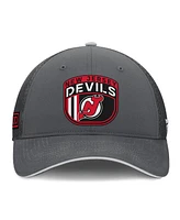 Fanatics Men's Gray New Jersey Devils Authentic Pro Home Ice Trucker Adjustable Hat