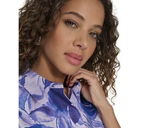 Calvin Klein Women's Cotton Floral Short-Sleeve Shirtdress
