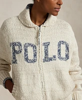 Polo Ralph Lauren Women's Logo Shawl-Collar Full-Zip Cardigan