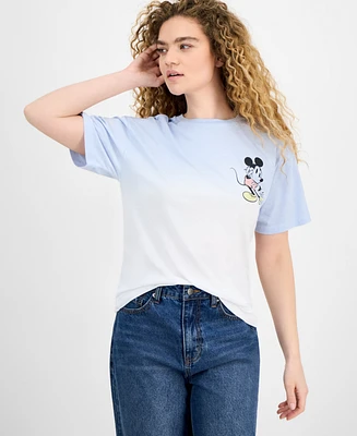 Freeze 24-7 Juniors' Mickey Mouse Group Graphic Ombre T-Shirt