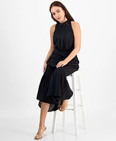 Sam Edelman Women's High-Neck Tiered Sleeveless Dress