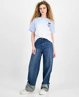 Freeze 24-7 Juniors' Mickey Mouse Group Graphic Ombre T-Shirt