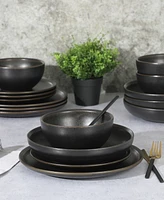 Gibson Elite Beckett Stoneware Matte Reactive Glaze 16 Pc. Dinnerware Set, Service for 4