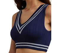 Lauren Ralph Women's Cricket Cable-Texture Longline Bralette 4L0189